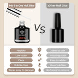 9-in-One Best Glue on Nails Polish Set Brush On Blooming Nail Art Gel Nail Kit Nail Glue for Press on Nails