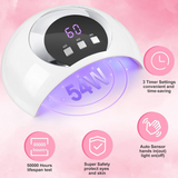 54W LED Curing Lamp for Nails with Automatic Sensor, Professional Nail Dryer