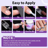 20g best press on nail glue 3 in 1 Nail Gel for Fake Nails Long Lasting Manicure Pedicure Cured Needed