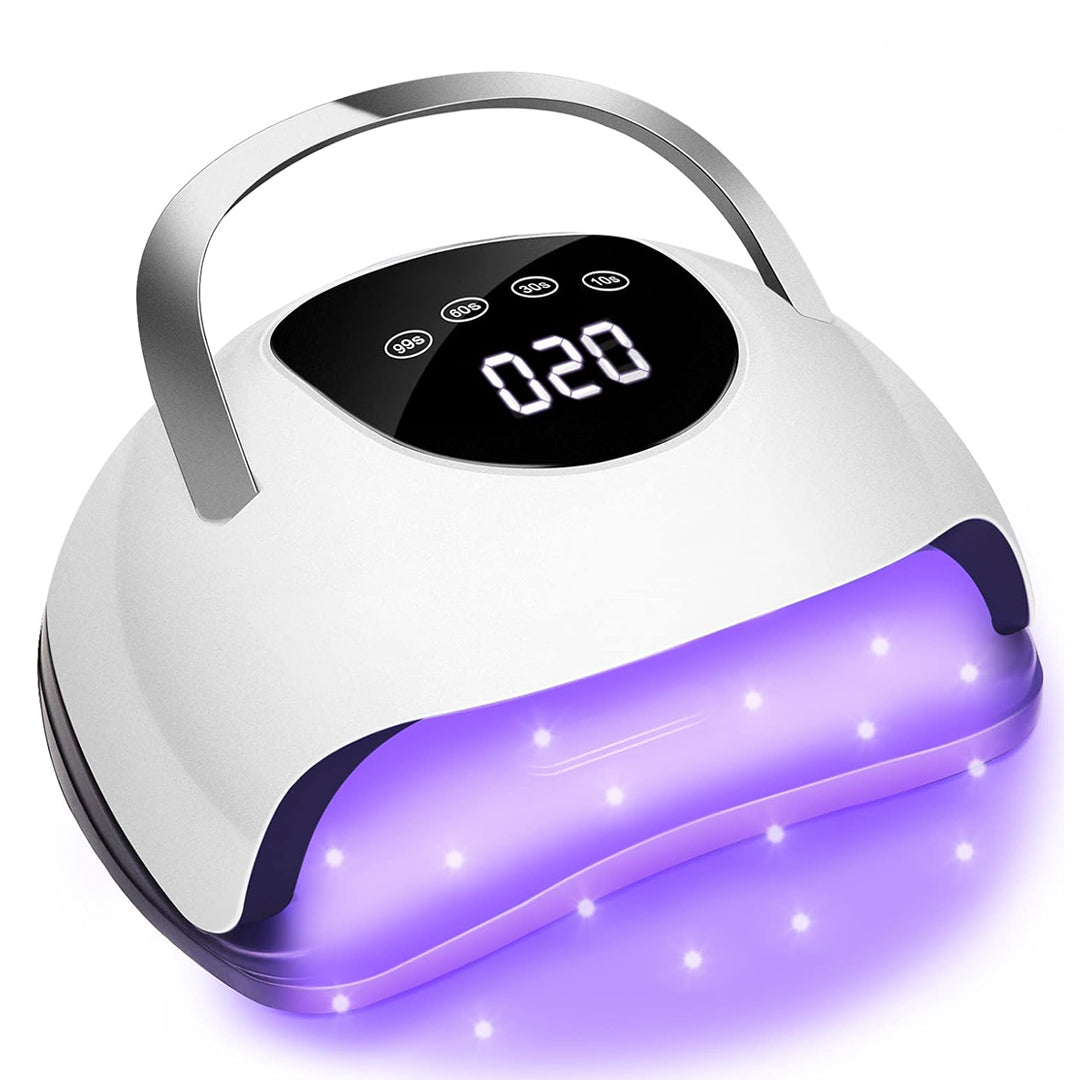 LED Nail Lamp 220W with 57pcs Lamp Beads 4 Timers Professional UV Light for Home Salon Nail Art Tools White