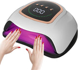 Manicure Table Lamp 300W, Best At Home Gel Nail Lamp with 72 Beads, Nail Table Light with 4 Timers Setting