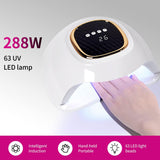 UV LED Nail Lamp 288W, Nail Curing Lamps for Home, Led Nail Dryer for Gel Polish with Automatic Sensor,Professional Nail Art Tools