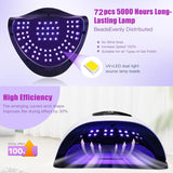 Best LED Nail Dryer 320W for Gel Polish, Best at Home UV LED Nail Lamp with 72Pcs Lamp Beads