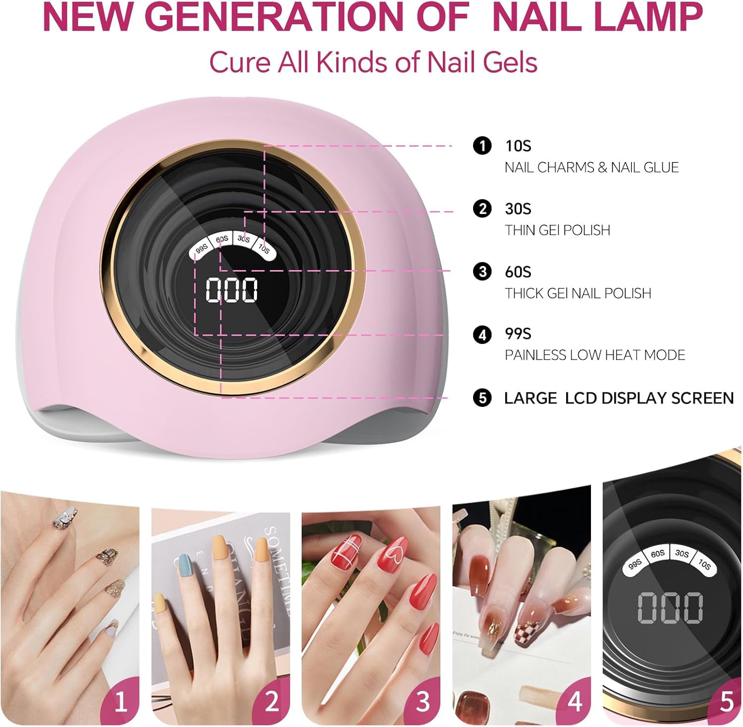 288W Best UV Light for Gel Polish, Best Curing Light with 63 Beads for Gel Nails, Fastest Gel Curing Dryer with Smart Sensor