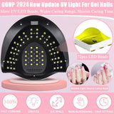 Manicure Table Lamp 300W, Best At Home Gel Nail Lamp with 72 Beads, Nail Table Light with 4 Timers Setting