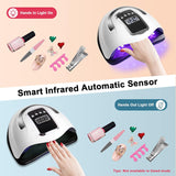 Finger Nail Dryer with 4 Timers Setting, UV Light Nail Dryer 280W, Professional UV Light for Nails with Auto Sensor