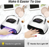 Table Nail Lamp with 4 Timers, Nail Technician Light for Nails Dryer, Led Manicure Light 220W