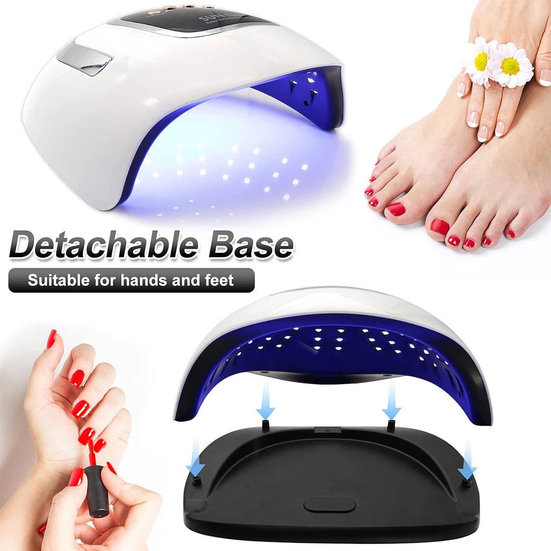 Table Nail Lamp with 4 Timers, Nail Technician Light for Nails Dryer, Led Manicure Light 220W