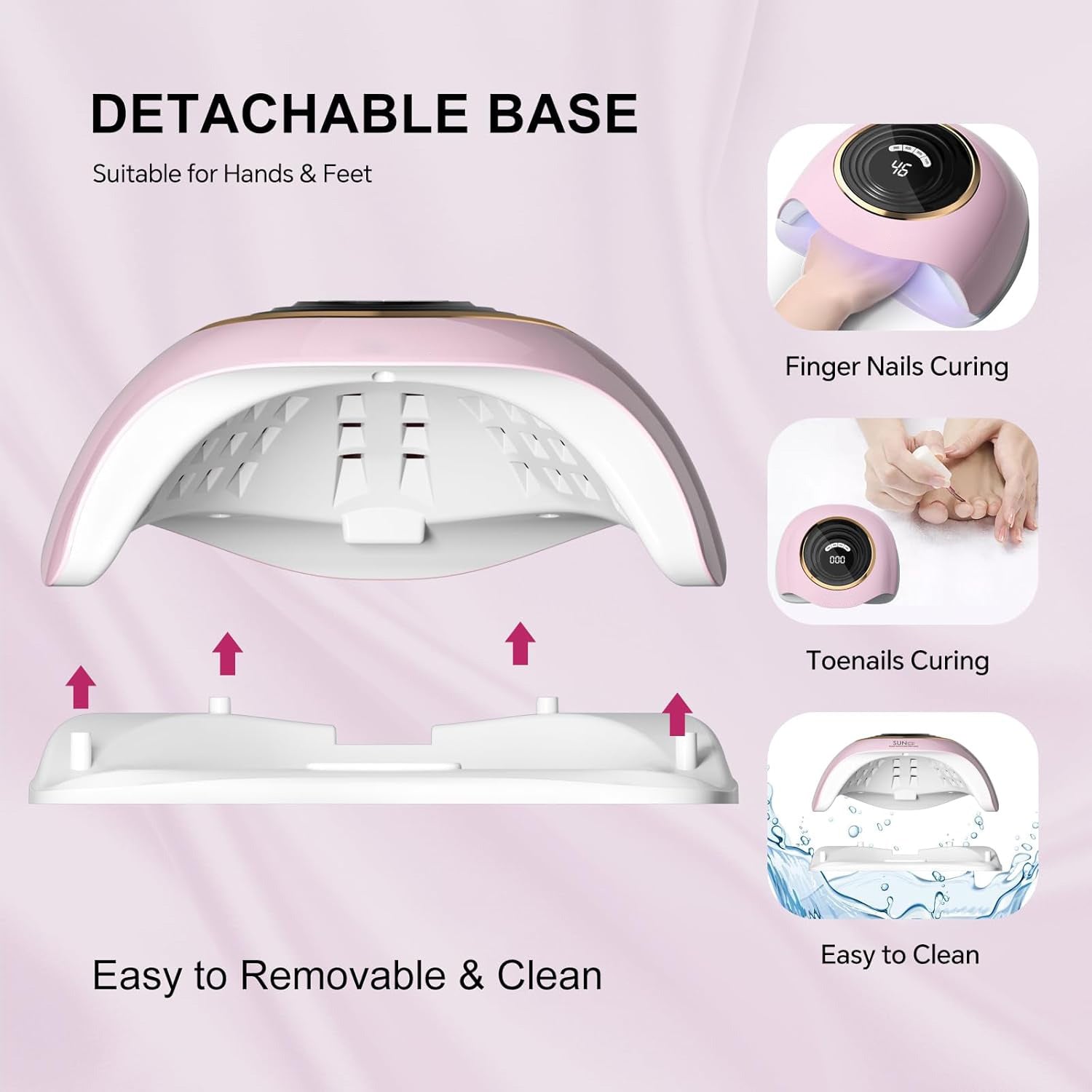 288W Best UV Light for Gel Polish, Best Curing Light with 63 Beads for Gel Nails, Fastest Gel Curing Dryer with Smart Sensor