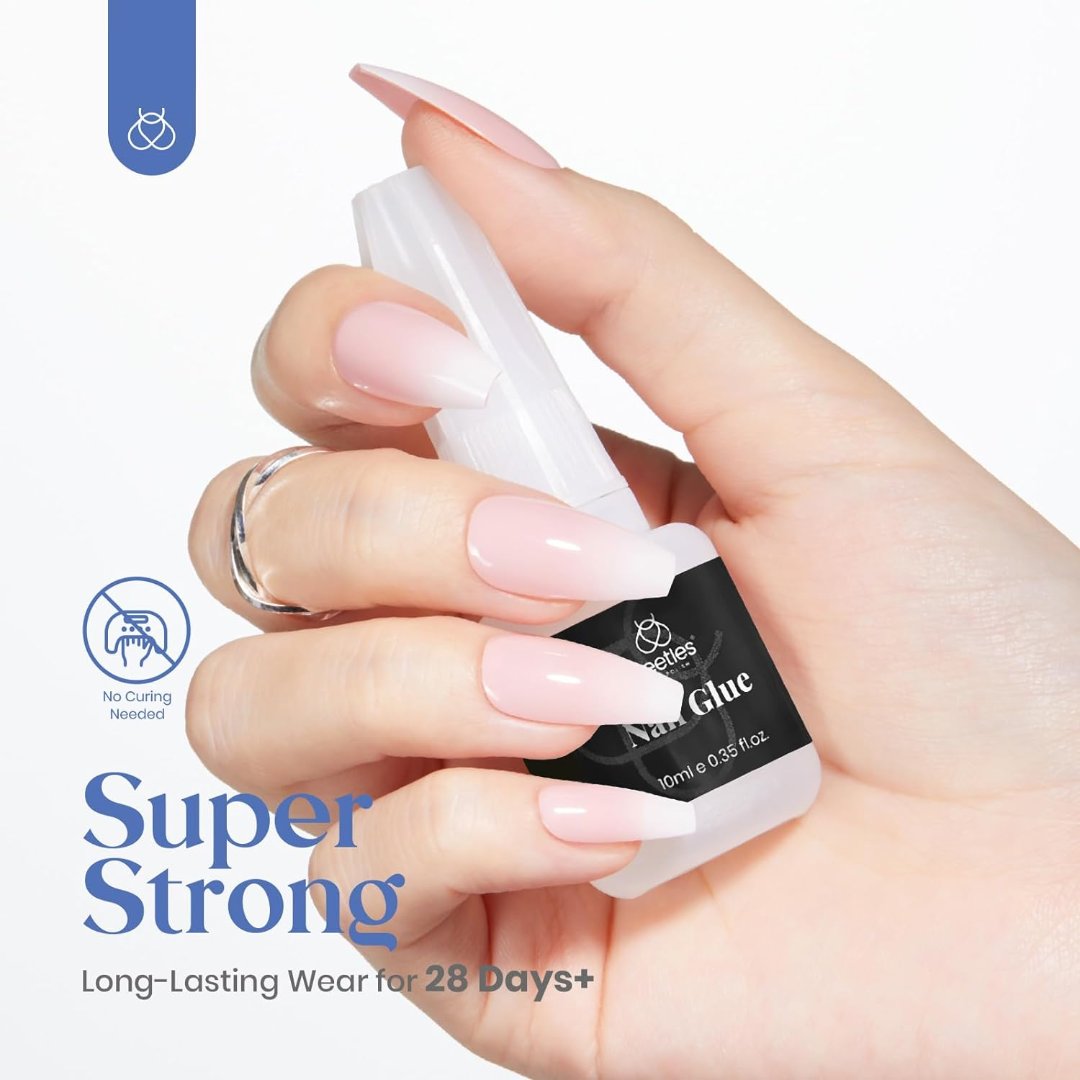 10ml Best Nail Glue No Uv Light Needed Brush on Nail Glue for Press On Nails Long Lasting