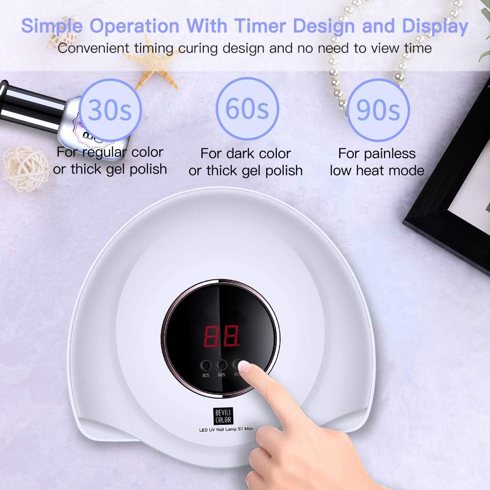 72W LED Light Nail Lamp Faster UV Light for Gel Polish with 3 Timers, Professional Auto Sensor Nail Dryer