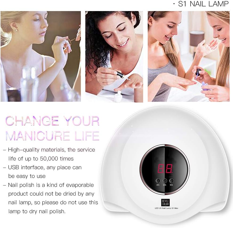 72W LED Light Nail Lamp Faster UV Light for Gel Polish with 3 Timers, Professional Auto Sensor Nail Dryer