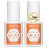 14ml Glue on Acrylic Nails Brush On Nails Glue Long Lasting Adhesive Nail Glue NO Cure 2pcs