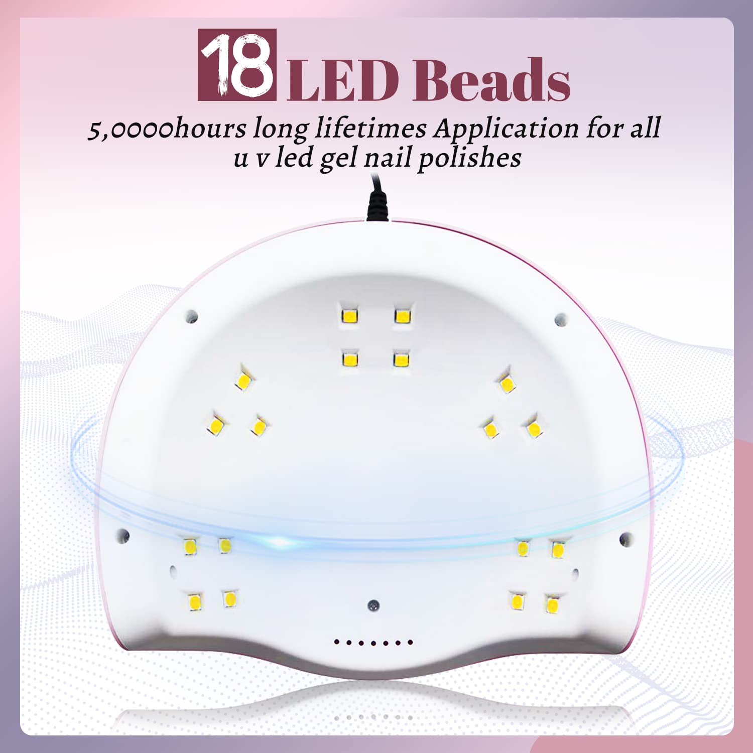 54W Professional Nail LED Light Lamp with 3 Timer Setting,  Gel Manicure Dryer with Automatic Sensor