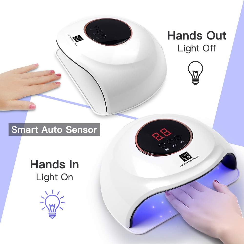 72W LED Light Nail Lamp Faster UV Light for Gel Polish with 3 Timers, Professional Auto Sensor Nail Dryer