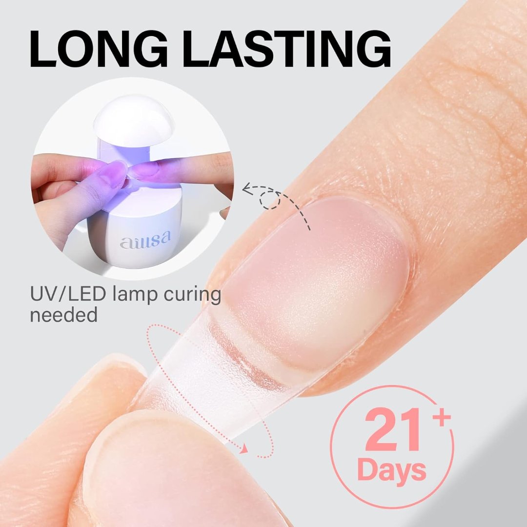 4 in 1 Super Strong Nail Glue for Fake Nail Tips,15ML High Capacity Long Lasting (UV Lamp Needed)