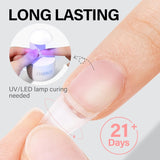 4 in 1 Super Strong Nail Glue for Fake Nail Tips,15ML High Capacity Long Lasting (UV Lamp Needed)