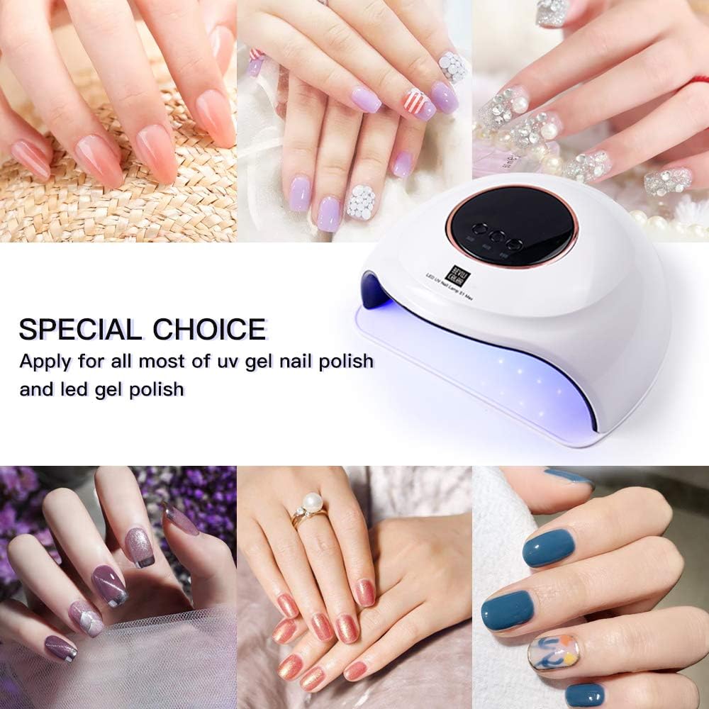 72W LED Light Nail Lamp Faster UV Light for Gel Polish with 3 Timers, Professional Auto Sensor Nail Dryer