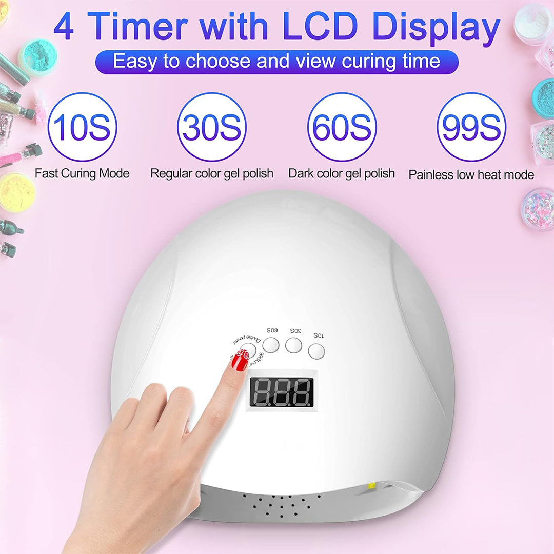 UV Led Curing System 150W, Led Gel Nail Polish with 4 Timer Setting, Professional Led Nail Lamp with Automatic Sensor