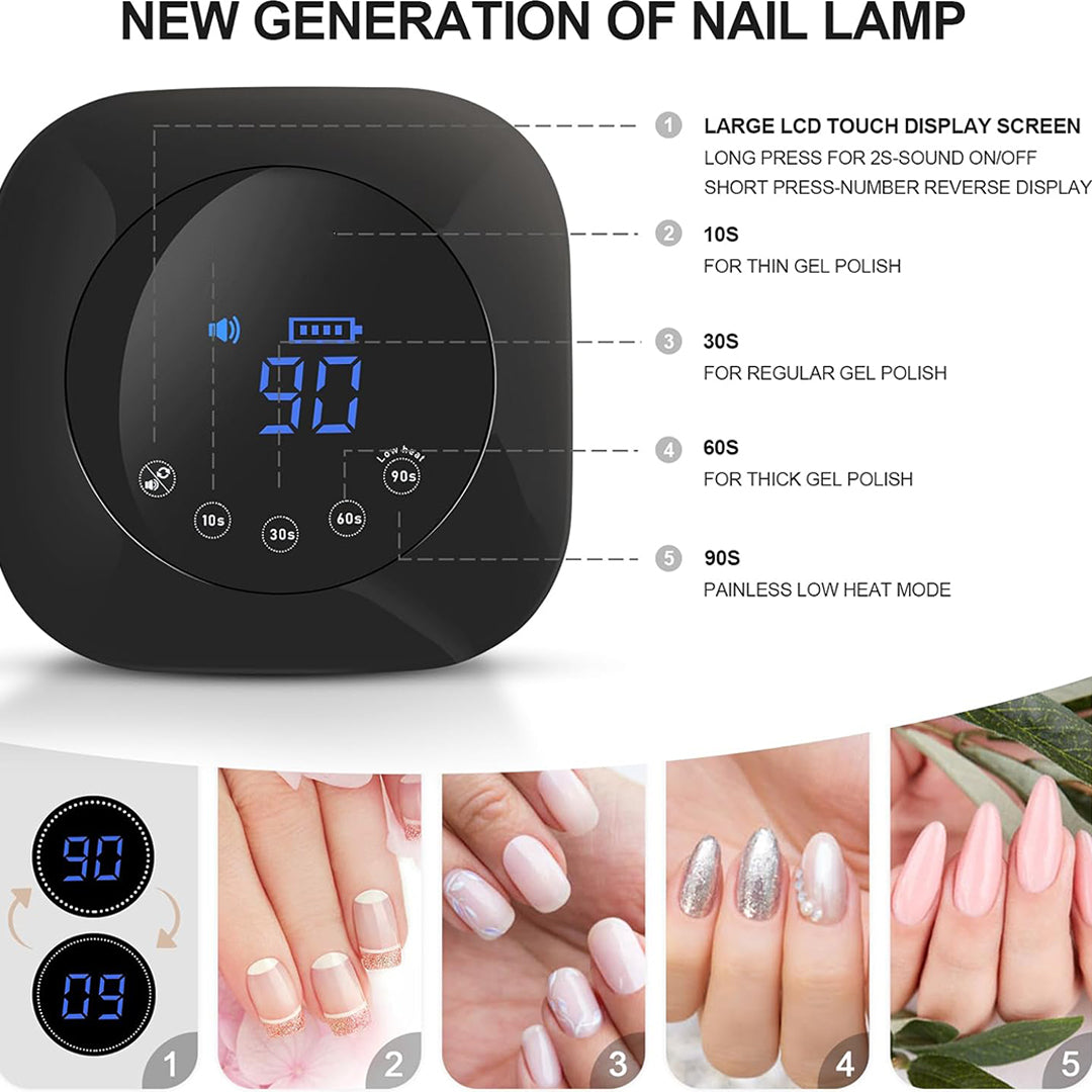 Gel Nail Curing Lamp for Nail Polish, Gelish Touch Led Light 54W, Gel Nail Polish Light with 4 Timer Setting