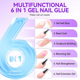 32ML Extra Strong Nail Glue for Fake Nails - Long Lasting Best Gel Nail Glue UV Cure Required