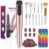 Cordless Nail Drill Cuticle Nail Bit, 11 in 1 Rechargeable Electric Nail Drill Kit Salon Nail Drill, Professional Nail Kit With Drill