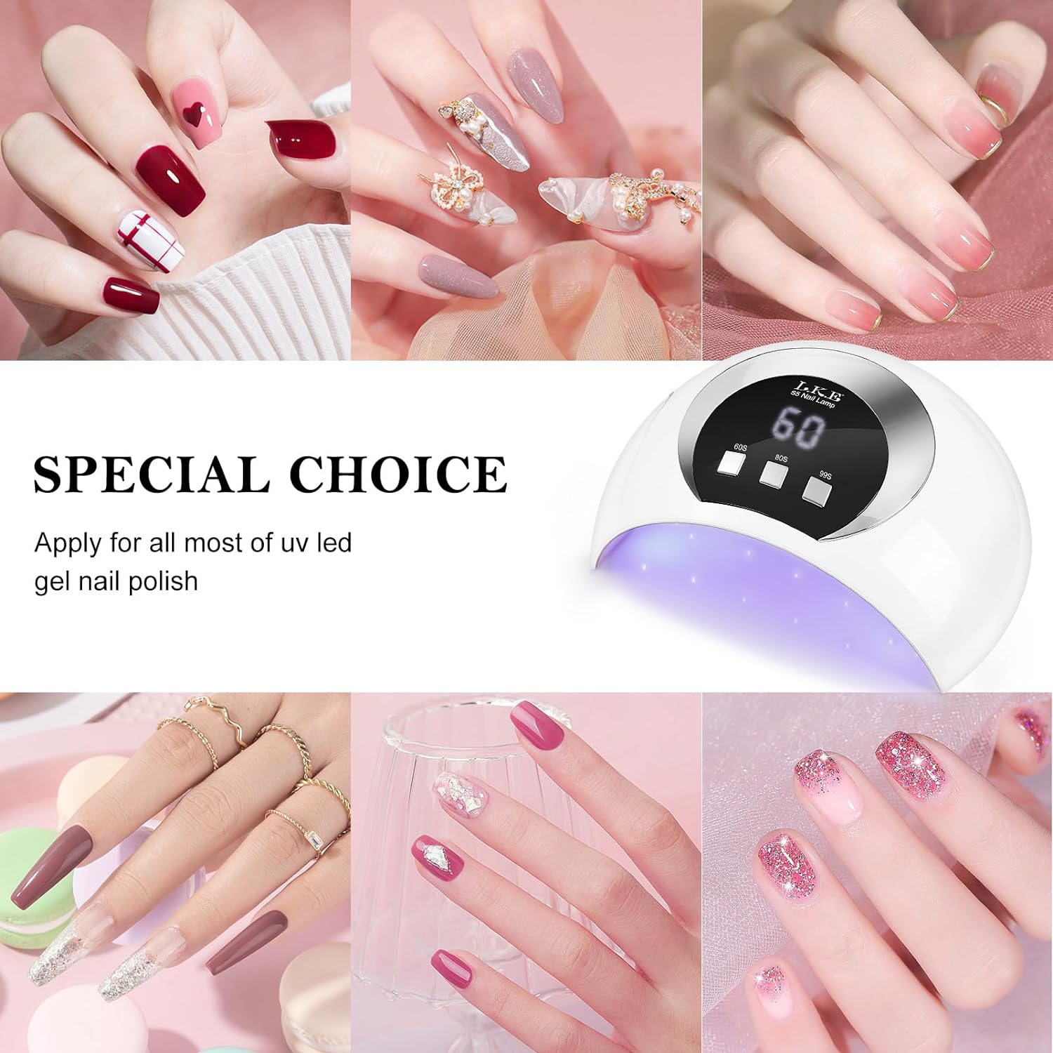 54W UV LED Nail Lamp with Automatic Sensor/3 Timers Professional Curing Lamp for Gel Polish Nail Dryer Nail Art Tools (Small)