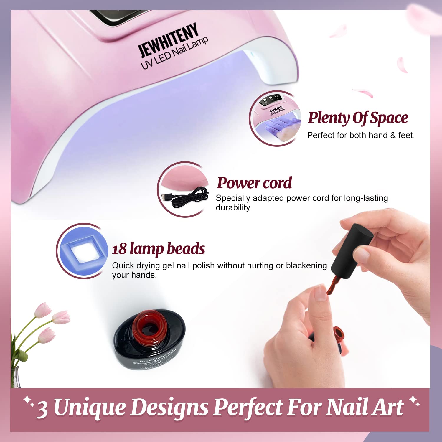 54W Professional Nail LED Light Lamp with 3 Timer Setting,  Gel Manicure Dryer with Automatic Sensor