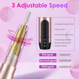 Cordless Nail Drill Cuticle Nail Bit, 11 in 1 Rechargeable Electric Nail Drill Kit Salon Nail Drill, Professional Nail Kit With Drill