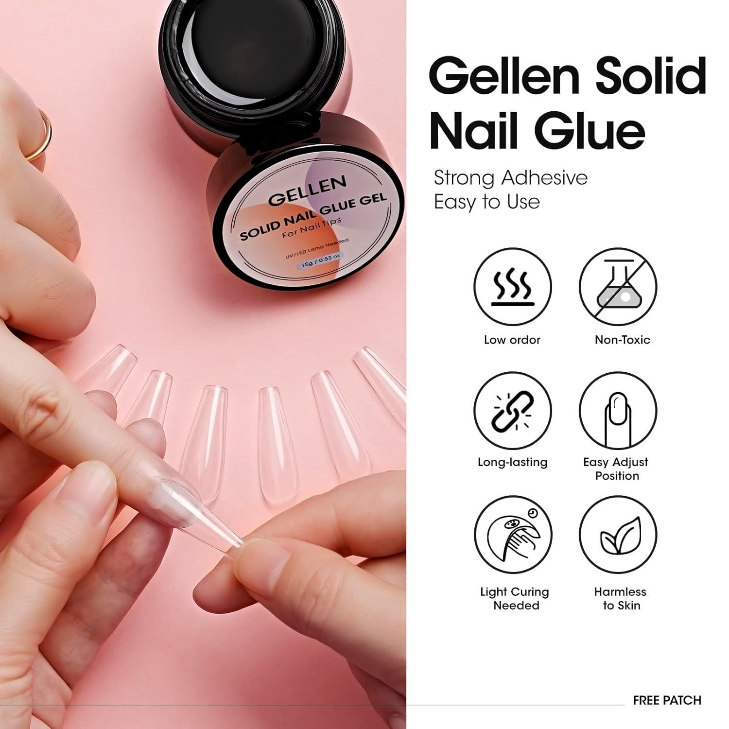 Best Nail Glue for Fake Nails Huge Capacity 15g Press on Nail Glue for Salon Art Need UV Light Cured