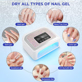 120W Rechargeable Cordless UV LED Light Nails with 4 Timer Modes, Gel Light LED with Sparkling Nail