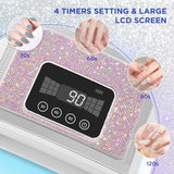 120W Rechargeable Cordless UV LED Light Nails with 4 Timer Modes, Gel Light LED with Sparkling Nail