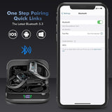 Noise Canceling Bluetooth 5.4 Earbuds – IPX7 Waterproof, LED Display