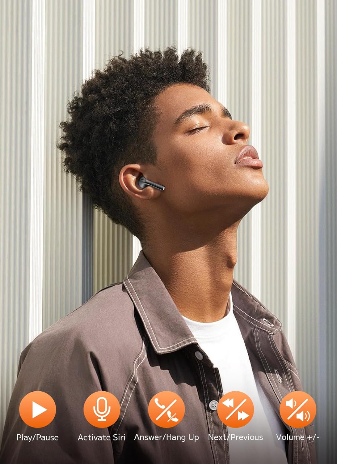 Noise Cancelling Wireless Earbuds for iPhone Android, Bass Sound & 48H Case