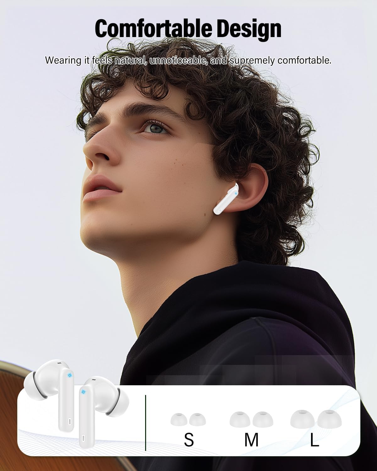 Running Wireless Headphones, Bluetooth 5.4 IP7 Waterproof Earbuds, Secure Fit