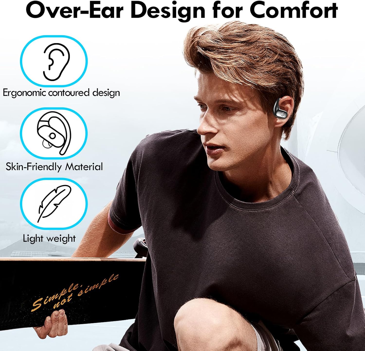 Wireless Earbuds for Running 60Hrs Playtime Deep Bass Black