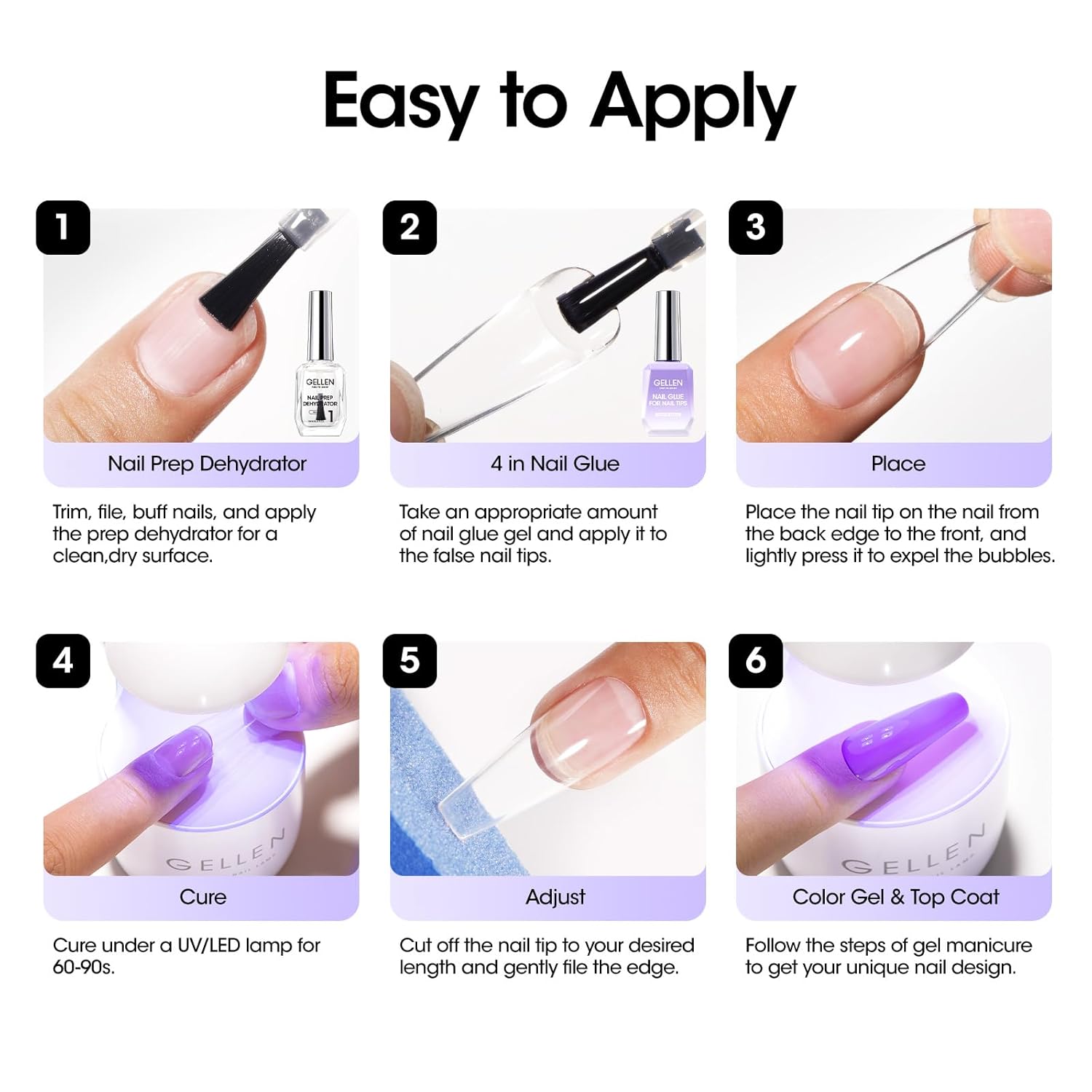 4 in 1 LED UV Nail Glue for Acrylic Nails Best Glue on Acrylic Nails  Long Lasting for 28+ Days