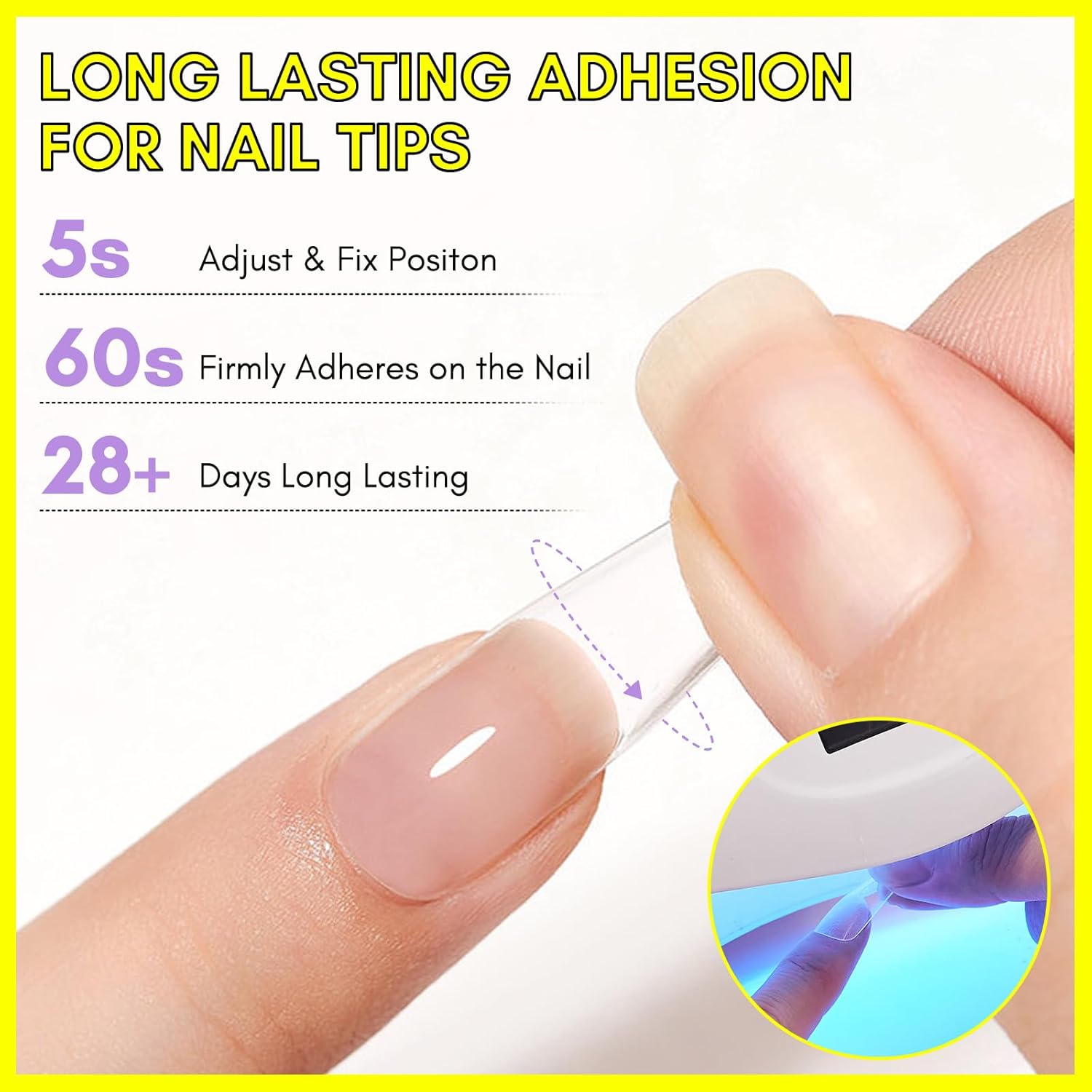 3 in 1 Best Glue on Nails That Last for Acrylic Nail Extension Really Good Nail Glue for Nail Tips Curing Needed