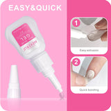 15g Press on Nail Super Strong Glue Best Nail Glue for Fake Nails 7S Quickly Dry Without UV Light