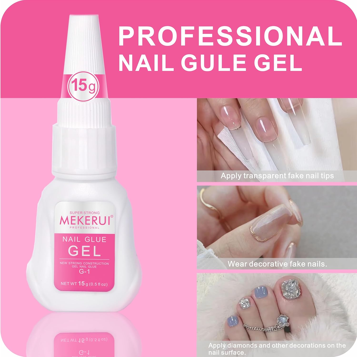 15g Press on Nail Super Strong Glue Best Nail Glue for Fake Nails 7S Quickly Dry Without UV Light