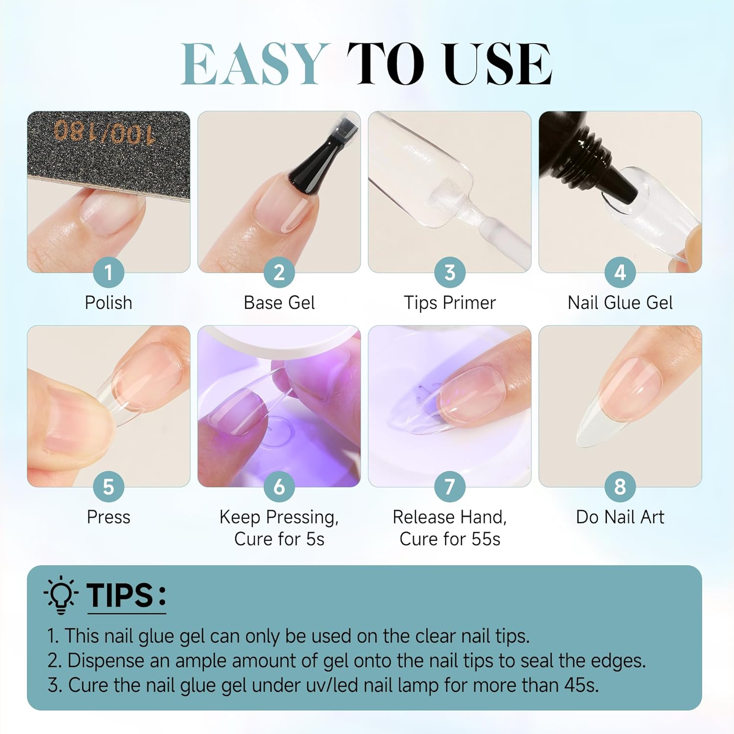 10ml Gel Nail Glue for Acrylic Nails Solid Nail Glue Gel Best Nail Glue for Nails Extension