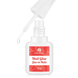 Super Strong Fake Glue on Nails Bond Brush On Long Lasting Nail Glue for Acrylic Nails Adhesive Bond 10ml