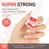 Super Strong Fake Glue on Nails Bond Brush On Long Lasting Nail Glue for Acrylic Nails Adhesive Bond 10ml